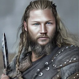 Portrait of viking Ragnar likeness to Travis Fimmel