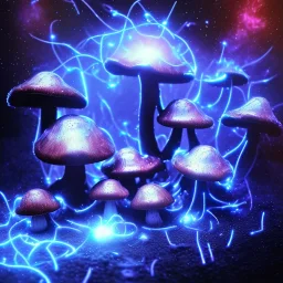 Spherical Frost metal magic armoured lightning Mycelium MUSHROOMS stars galaxy SPACE lANDSCAPE BURNING IN BLUE FLAMES hellfire abyss math chaos