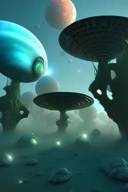 aliens worlds, clean art NFT, blender 3d