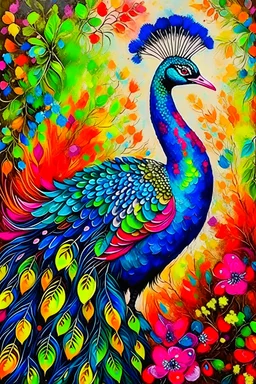 peacock Brazill color painting