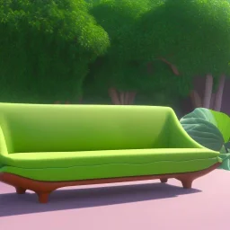 Couch in the shape of an avocado