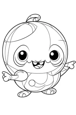 outline art for cute Ball coloring pages with sitch, white background, Sketch style, full body, only use outline, toddlers style, clean line art, white background, no shadows and clear and well outlined.