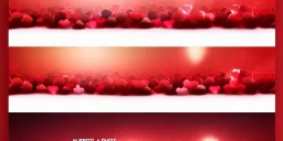 Valentines day background banner - abstract panorama background with red hearts - concept love