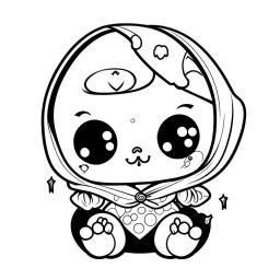 create a 2d black outline, "cute kawaii baby death coloring book for kids", coloring page, low details design, black contour, coloring page design, simple background, colorful , card style, coloring page for kids, white background, sketch style,