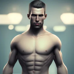 A man in briefs, unreal-5 engine volumetric lighting, intricate details, realistic style