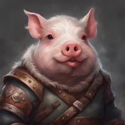 dnd, portrait of dwarf-pig