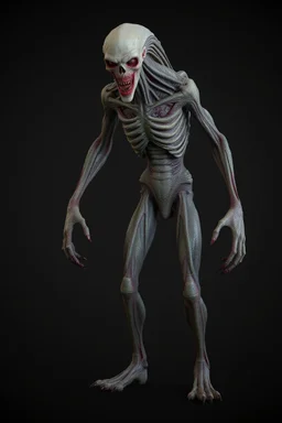 humanoid monster for a horror , silent hill style, creepy, 3d model, t-pose, full lenght