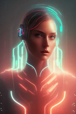 cyberpunk, head, women, portrai, tron