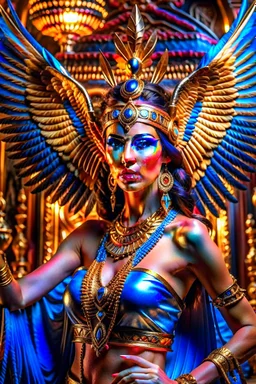 Beautiful goddess isis of egypt with her signature wings, goddess isis symbolism, wearing ankh, beautiful face, digital, high detail, high quality, 8k, highly detailed realistic jewelry, instanely complex, sharp focus, sony a 7 r iv, dreamshaper, dreamboat, artstation, warm and vibrant lighting, polarizing filter, the most beautiful in the world, her face is ethereal, intricate details, epic, insanely complex, 8 k, sharp focus, hyperrealism, very realistic hyper detail, by Greg Rutkowski, by Jam