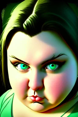 chubby cartoon gaming green eyes