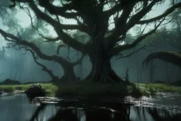 Grendels mother in a fantasy movie swamp