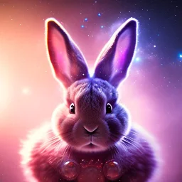 galaxies, spirals, space, nebulae, stars, smoke, iridescent, intricate detail, in the shape of a rabbit, fur wearing color diamonds, octane render, 8k, --q 2 --ar 2:3 --uplight