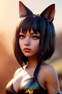 Miqo'te character, physically fit, facepaint, waist up portrait, intricate, oil on canvas, masterpiece, expert, insanely detailed, 4k resolution, retroanime style, cute big circular reflective eyes, cinematic smooth, intricate detail , soft smooth lighting, soft pastel colors, painted Renaissance style