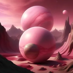 avatar world pink, beige, ultra realistic, supernatural universe planets