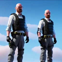 Walter White cyborg, 8k, tactical vest, helmet.