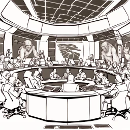 A trading session on the Klingon stock exchange.