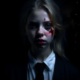 (fineart:1.5, masterpiece1.5) (Photorealistic:1.5) winner of Taylor Wessing Photographic Portrait Prize, dark art, horror art, violent art, portrait of a 21-year-old (extra skinny:1.1), Capture the essence of a camgirl's first day on the job, where she is about to sell her soul. Imagine her in a dimly lit room, the soft glow of a computer screen casting an ethereal light on her face giving off the shadows of an ignominious end. The air is thick with emotions and the humidity of an unairconditio