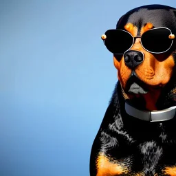 Rottweiller wearing sunglasses octane render high detail