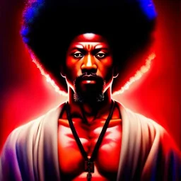 Ultra detailed fullbody Portrait in oil on canvas of AFRO SAMURAI merges with woverine,intense stare,extremely detailed digital painting, extremely detailed face,crystal clear Big eyes, mystical colors ,perfectly centered image, perfect composition, rim light, beautiful lighting,masterpiece,8k, stunning scene, raytracing, anatomically correct, in the style of robert e howard and Ken Kelley and Ohrai Noriyoshi and Simon Bisley and tomzj1