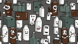 cartoon milk carton dancing