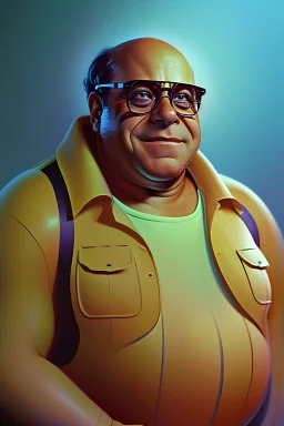 1970s concept art style science fiction art Danny devito