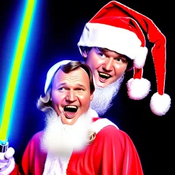 roger miller, light saber, santa hat