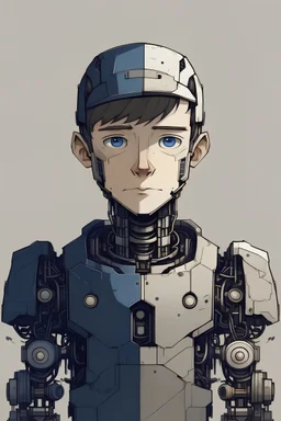 half human half robot boy