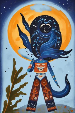 Moon folk art