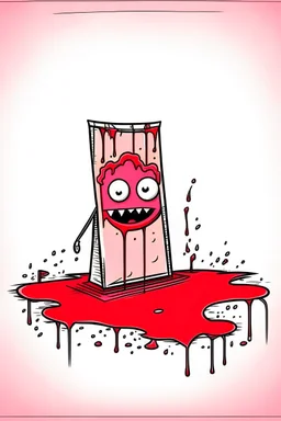 blood on one paper cartoon art