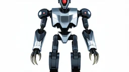 Robot with silver torso and claw feet