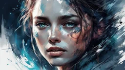 abstract beauty, centered, looking at the camera, approaching perfection, dynamic, moonlight, highly detailed, digital painting, artstation, concept art, smooth, sharp focus, illustration, art by Carne Griffiths and Wadim Kashin