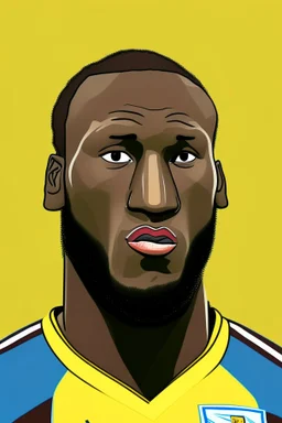 Romelu Lukaku Belgian soccer player 2d cartoon