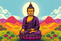 pop art pixels 1000 images budha in the style of ada vinci