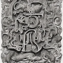 decorative letter K and K as an initial sketch black and white