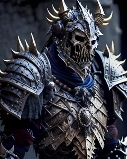 fantasy, human warrior, dragon armor made of bones