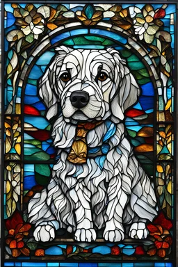 stained glass dog