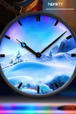 Realistic photo realistic painting of an digital LED digital alarm clock digital