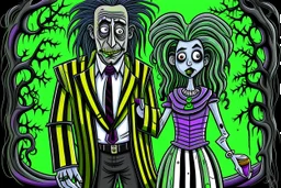 Halloween Beetlejuice Tim Burton style in color