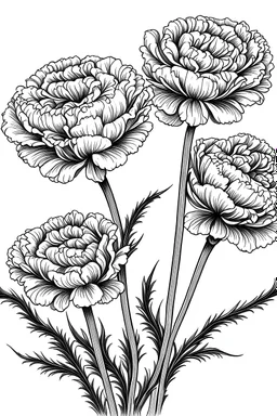 carnation flower coloring book