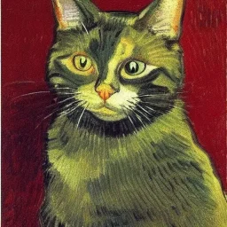 Portrait of a cat by Van Gogh