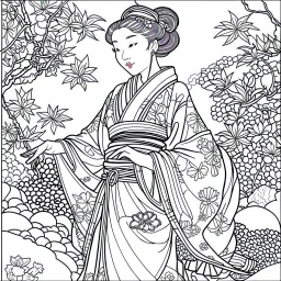 Traditional Japanese Kimono Designs Coloring Book: 30