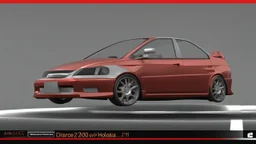 low poligon 3d model of honda civic 2001