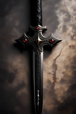 black dagger, black, gems, vampire sword, beautiful inscriptions, runes, big sword, western sword, broadsword, bone