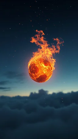 magic fire-stone ball falling from the sky