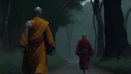 Buddha monk And the king.The king's journey into silence symbolizes a departure from the constant noise of his external world, providing him with an opportunity to explore the depths of his own mind and emotions.4k