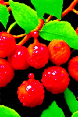 Sumptuous red berries; post-impressionism; abstract art; Vincent Van Gogh