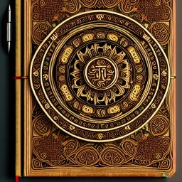 cover of an ancient ornate intricate spell book, cinematic, realistic, intricate details, photorealistic, octane render, 8k, artstation