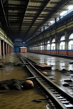 Warszawa Centralna railway station is flooded after a nuclear apocalypse