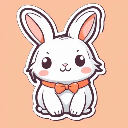 cute rabbit sticker template