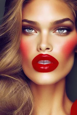 Most beautiful Super model red lips